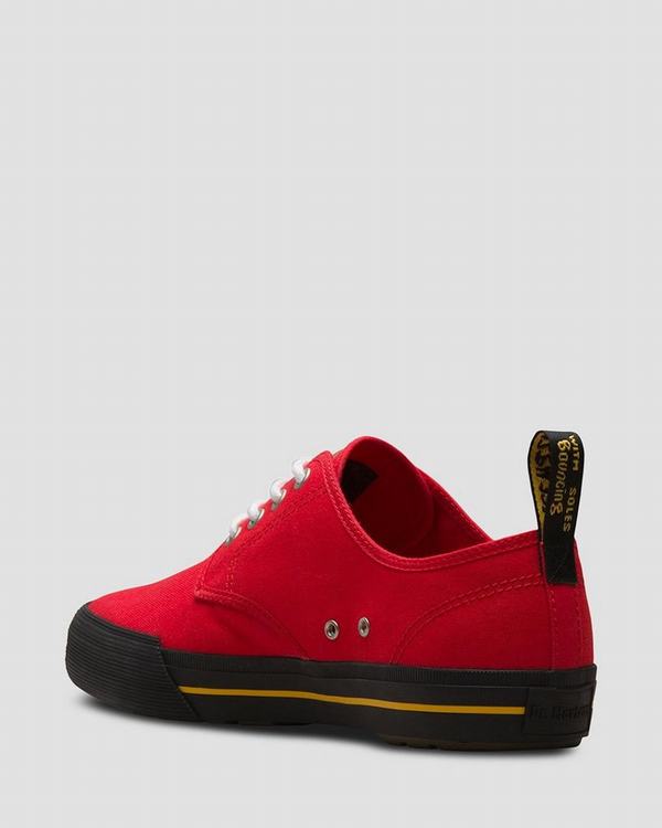 Dr Martens Dámské Tenisky Pressler Canvas Červené, CZ-453718